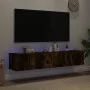 TV-Wandmöbel LED-Leuchten 2 Stück Räuchereiche 80x35x31 cm von , TV-Möbel - Ref: Foro24-837290, Preis: 100,76 €, Rabatt: %
