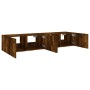 Muebles TV de pared luces LED 2 uds roble ahumado 80x35x31 cm de , Muebles TV - Ref: Foro24-837290, Precio: 105,40 €, Descuen...