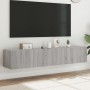 Muebles TV de pared con luces LED 2 uds gris Sonoma 80x35x31 cm de , Muebles TV - Ref: Foro24-837292, Precio: 105,40 €, Descu...