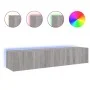 Wall-mounted TV furniture with LED lights 2 units gray Sonoma 80x35x31 cm by , TV Furniture - Ref: Foro24-837292, Price: 103,...