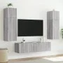 Wall-mounted TV furniture with LED lights 2 units gray Sonoma 80x35x31 cm by , TV Furniture - Ref: Foro24-837292, Price: 103,...