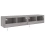 Wall-mounted TV furniture with LED lights 2 units gray Sonoma 80x35x31 cm by , TV Furniture - Ref: Foro24-837292, Price: 103,...