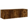 Mueble de TV de pared con luces LED roble ahumado 100x35x31 cm de , Muebles TV - Ref: Foro24-837299, Precio: 58,03 €, Descuen...