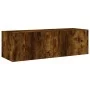 Wall-mounted TV stand with smoked oak LED lights 100x35x31 cm by , TV Furniture - Ref: Foro24-837299, Price: 57,39 €, Discoun...