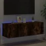 Wand-TV-Möbel mit LED-Leuchten, Räuchereiche 100x35x31 cm von , TV-Möbel - Ref: Foro24-837299, Preis: 57,39 €, Rabatt: %