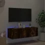 Wand-TV-Möbel mit LED-Leuchten, Räuchereiche 100x35x31 cm von , TV-Möbel - Ref: Foro24-837299, Preis: 57,39 €, Rabatt: %