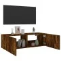 Wall-mounted TV stand with smoked oak LED lights 100x35x31 cm by , TV Furniture - Ref: Foro24-837299, Price: 57,39 €, Discoun...