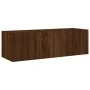 Mueble de TV de pared con luces LED marrón roble 100x35x31 cm de , Muebles TV - Ref: Foro24-837301, Precio: 58,25 €, Descuent...