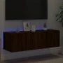 Mueble de TV de pared con luces LED marrón roble 100x35x31 cm de , Muebles TV - Ref: Foro24-837301, Precio: 58,25 €, Descuent...