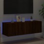 Wand-TV-Möbel mit LED-Leuchten, braune Eiche 100x35x31 cm von , TV-Möbel - Ref: Foro24-837301, Preis: 60,77 €, Rabatt: %