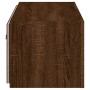 Mueble de TV de pared con luces LED marrón roble 100x35x31 cm