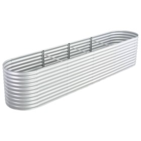 Silver galvanized steel flower bed 400x80x81 cm by vidaXL, Pots and planters - Ref: Foro24-45511, Price: 260,44 €, Discount: %