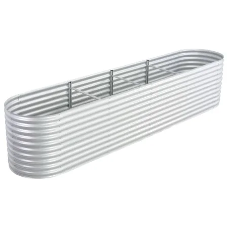 Silver galvanized steel flower bed 400x80x81 cm by vidaXL, Pots and planters - Ref: Foro24-45511, Price: 254,60 €, Discount: %