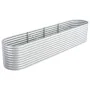 Silver galvanized steel flower bed 400x80x81 cm by vidaXL, Pots and planters - Ref: Foro24-45511, Price: 254,60 €, Discount: %