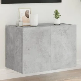 Wall-mounted TV stand with LED lights in concrete gray, 60x35x41 cm. by , TV Furniture - Ref: Foro24-837308, Price: 50,03 €, ...