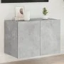 Mueble de TV de pared con luces LED gris hormigón 60x35x41 cm de , Muebles TV - Ref: Foro24-837308, Precio: 50,00 €, Descuent...