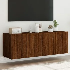 Wand-TV-Möbel mit LED-Lichtern, 2 Stück, braune Eiche, 60x35x41 cm. von , TV-Möbel - Ref: Foro24-837315, Preis: 90,76 €, Raba...