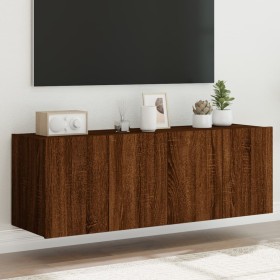 Wand-TV-Möbel mit LED-Lichtern, 2 Stück, braune Eiche, 60x35x41 cm. von , TV-Möbel - Ref: Foro24-837315, Preis: 91,90 €, Raba...