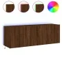 Muebles TV de pared luces LED 2 uds marrón roble 60x35x41 cm de , Muebles TV - Ref: Foro24-837315, Precio: 90,76 €, Descuento: %