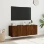 Muebles TV de pared luces LED 2 uds marrón roble 60x35x41 cm de , Muebles TV - Ref: Foro24-837315, Precio: 90,76 €, Descuento: %