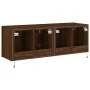 Muebles TV de pared luces LED 2 uds marrón roble 60x35x41 cm de , Muebles TV - Ref: Foro24-837315, Precio: 90,76 €, Descuento: %