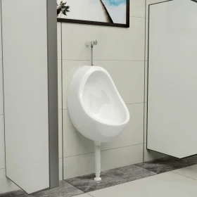 Urinario de pared con válvula de descarga cerámica blanco de vidaXL, Urinarios - Ref: Foro24-143990, Precio: 133,58 €, Descue...