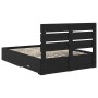 Estructura de cama con cajón Roble Negro 140 x 200 cm en Conjuntos de muebles | Comprar online en Foro24