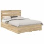 Estructura de cama con cajón Roble Sonoma 140 x 200 cm en Conjuntos de muebles | Comprar online en Foro24
