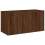 Mueble de TV de pared con luces LED marrón roble 80x35x41 cm de , Muebles TV - Ref: Foro24-837322, Precio: 59,40 €, Descuento: %