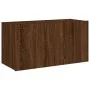Wall-mounted TV stand with LED lights in brown oak color, measuring 80x35x41 cm. by , TV Furniture - Ref: Foro24-837322, Pric...