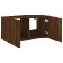 Mueble de TV de pared con luces LED marrón roble 80x35x41 cm de , Muebles TV - Ref: Foro24-837322, Precio: 58,66 €, Descuento: %