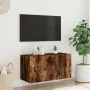 Wand-TV-Möbel mit LED-Leuchten, Räuchereiche 80x35x41 cm von , TV-Möbel - Ref: Foro24-837320, Preis: 57,10 €, Rabatt: %