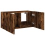 Mueble de TV de pared con luces LED roble ahumado 80x35x41 cm de , Muebles TV - Ref: Foro24-837320, Precio: 57,73 €, Descuent...