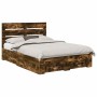 Estructura de cama con cajón Roble ahumado 140 x 200 cm en Conjuntos de muebles | Comprar online en Foro24