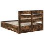 Estructura de cama con cajón Roble ahumado 140 x 200 cm en Conjuntos de muebles | Comprar online en Foro24