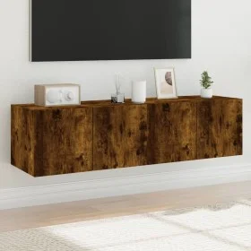 Muebles TV de pared luces LED 2 uds roble ahumado 60x35x31 cm de , Muebles TV - Ref: Foro24-837276, Precio: 83,76 €, Descuent...