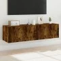 TV-Wandmöbel LED-Leuchten 2 Stück Räuchereiche 60x35x31 cm von , TV-Möbel - Ref: Foro24-837276, Preis: 83,66 €, Rabatt: %