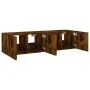 TV-Wandmöbel LED-Leuchten 2 Stück Räuchereiche 60x35x31 cm von , TV-Möbel - Ref: Foro24-837276, Preis: 83,66 €, Rabatt: %