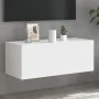 Wandmontierter TV-Schrank mit LED-Leuchten weiß 80x35x31 cm von , TV-Möbel - Ref: Foro24-837281, Preis: 58,35 €, Rabatt: %