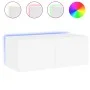 Wandmontierter TV-Schrank mit LED-Leuchten weiß 80x35x31 cm von , TV-Möbel - Ref: Foro24-837281, Preis: 58,35 €, Rabatt: %