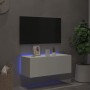 Wandmontierter TV-Schrank mit LED-Leuchten weiß 80x35x31 cm von , TV-Möbel - Ref: Foro24-837281, Preis: 60,27 €, Rabatt: %