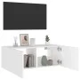Wandmontierter TV-Schrank mit LED-Leuchten weiß 80x35x31 cm von , TV-Möbel - Ref: Foro24-837281, Preis: 58,35 €, Rabatt: %