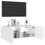 Wandmontierter TV-Schrank mit LED-Leuchten weiß 80x35x31 cm von , TV-Möbel - Ref: Foro24-837281, Preis: 60,27 €, Rabatt: %