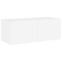 Wandmontierter TV-Schrank mit LED-Leuchten weiß 80x35x31 cm von , TV-Möbel - Ref: Foro24-837281, Preis: 60,27 €, Rabatt: %