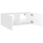 Wandmontierter TV-Schrank mit LED-Leuchten weiß 80x35x31 cm von , TV-Möbel - Ref: Foro24-837281, Preis: 58,35 €, Rabatt: %