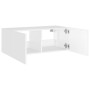 Wandmontierter TV-Schrank mit LED-Leuchten weiß 80x35x31 cm von , TV-Möbel - Ref: Foro24-837281, Preis: 60,27 €, Rabatt: %
