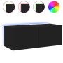 Mueble de TV de pared con luces LED negro 80x35x31 cm de , Muebles TV - Ref: Foro24-837283, Precio: 43,95 €, Descuento: %
