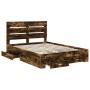 Estructura de cama con cajón Roble ahumado 140 x 190 cm en Conjuntos de muebles | Comprar online en Foro24