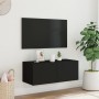 Mueble de TV de pared con luces LED negro 80x35x31 cm de , Muebles TV - Ref: Foro24-837283, Precio: 43,95 €, Descuento: %