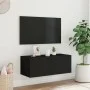 Wandmontierter TV-Schrank mit LED-Leuchten schwarz 80x35x31 cm von , TV-Möbel - Ref: Foro24-837283, Preis: 43,37 €, Rabatt: %